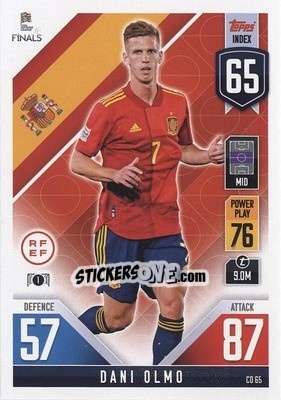 Sticker Dani Olmo - The Road To Uefa Nations League Finals 2022-2023. Match Attax 101 n. CD65 - Topps