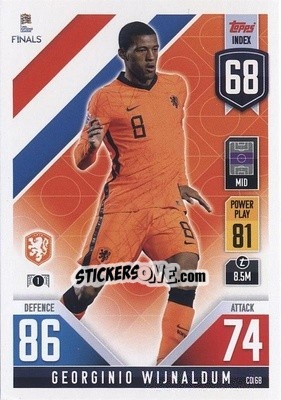 Sticker Georginio Wijnaldum - The Road To Uefa Nations League Finals 2022-2023. Match Attax 101 n. CD68 - Topps