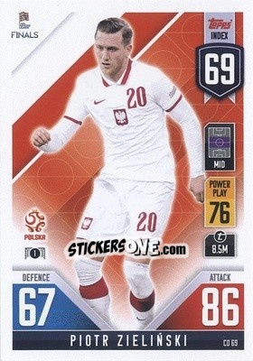 Sticker Piotr Zieliński - The Road to UEFA Nations League Finals 2022-2023. Match Attax 101 - Topps