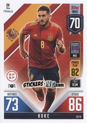 Cromo Koke - The Road to UEFA Nations League Finals 2022-2023. Match Attax 101 - Topps