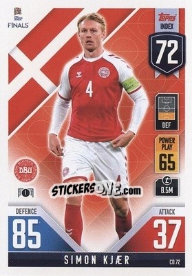 Sticker Simon Kjær - The Road To Uefa Nations League Finals 2022-2023. Match Attax 101 n. CD72 - Topps