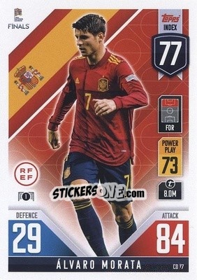 Sticker Álvaro Morata - The Road To Uefa Nations League Finals 2022-2023. Match Attax 101 n. CD77 - Topps