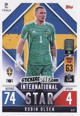 Cromo Robin Olsen - The Road to UEFA Nations League Finals 2022-2023. Match Attax 101 - Topps