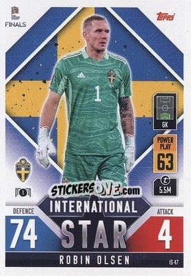 Sticker Robin Olsen - The Road To Uefa Nations League Finals 2022-2023. Match Attax 101 n. IS47 - Topps