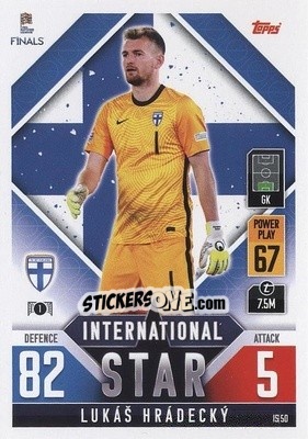 Sticker Lukáš Hrádecký - The Road To Uefa Nations League Finals 2022-2023. Match Attax 101 n. IS50 - Topps