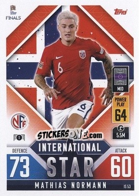 Sticker Mathias Normann - The Road to UEFA Nations League Finals 2022-2023. Match Attax 101 - Topps