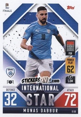 Sticker Munas Dabbur - The Road To Uefa Nations League Finals 2022-2023. Match Attax 101 n. IS60 - Topps