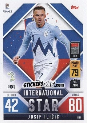 Sticker Josip Iličić - The Road to UEFA Nations League Finals 2022-2023. Match Attax 101 - Topps