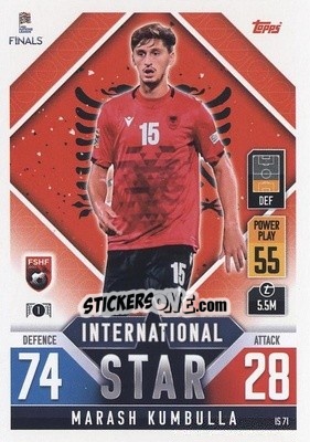 Sticker Marash Kumbulla - The Road to UEFA Nations League Finals 2022-2023. Match Attax 101 - Topps