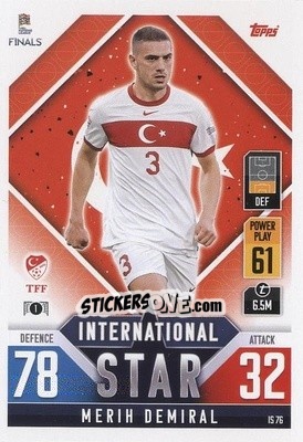 Sticker Merit Demiral - The Road to UEFA Nations League Finals 2022-2023. Match Attax 101 - Topps