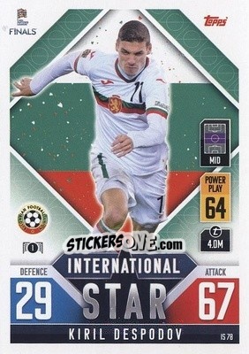 Figurina Kiril Despodov - The Road to UEFA Nations League Finals 2022-2023. Match Attax 101 - Topps