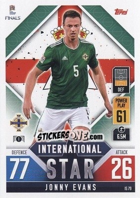 Sticker Jonny Evans - The Road to UEFA Nations League Finals 2022-2023. Match Attax 101 - Topps