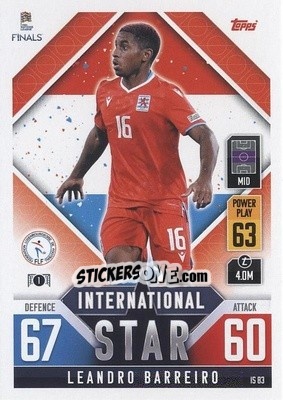 Sticker Leandro Barreiro - The Road To Uefa Nations League Finals 2022-2023. Match Attax 101 n. IS83 - Topps