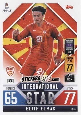 Cromo Eljif Elmas - The Road to UEFA Nations League Finals 2022-2023. Match Attax 101 - Topps