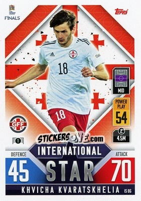 Sticker Khvicha Kvaratskhelia - The Road To Uefa Nations League Finals 2022-2023. Match Attax 101 n. IS86 - Topps
