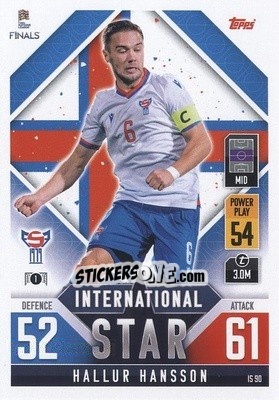 Sticker Hallur Hansson - The Road to UEFA Nations League Finals 2022-2023. Match Attax 101 - Topps
