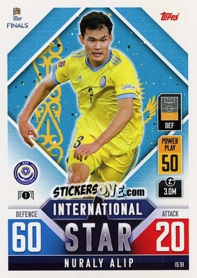 Sticker Nuraly Alip - The Road to UEFA Nations League Finals 2022-2023. Match Attax 101 - Topps