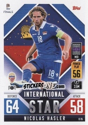 Sticker Nicolas Hasler - The Road to UEFA Nations League Finals 2022-2023. Match Attax 101 - Topps