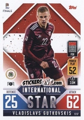 Sticker Vladislavs Gutkovskis - The Road to UEFA Nations League Finals 2022-2023. Match Attax 101 - Topps