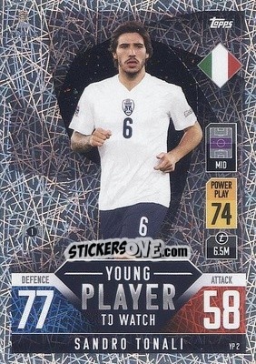 Cromo Sandro Tonali - The Road to UEFA Nations League Finals 2022-2023. Match Attax 101 - Topps