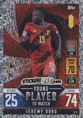 Sticker Jérémy Doku - The Road to UEFA Nations League Finals 2022-2023. Match Attax 101 - Topps