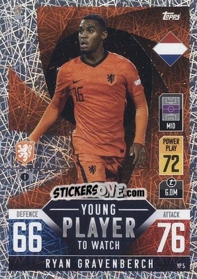 Sticker Ryan Gravenberch - The Road To Uefa Nations League Finals 2022-2023. Match Attax 101 n. YP5 - Topps