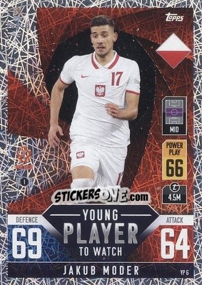 Sticker Jakub Moder - The Road To Uefa Nations League Finals 2022-2023. Match Attax 101 n. YP6 - Topps