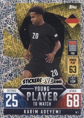 Sticker Karim Adeyemi - The Road To Uefa Nations League Finals 2022-2023. Match Attax 101 n. YP7 - Topps