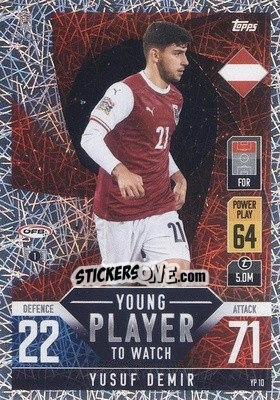 Sticker Yusef Demir - The Road to UEFA Nations League Finals 2022-2023. Match Attax 101 - Topps