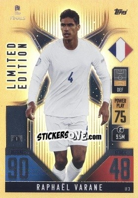 Sticker Raphaël Varane - The Road To Uefa Nations League Finals 2022-2023. Match Attax 101 n. LE3 - Topps