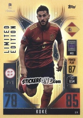 Sticker Koke - The Road To Uefa Nations League Finals 2022-2023. Match Attax 101 n. LE4 - Topps