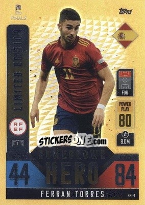Sticker Ferran Torres - The Road To Uefa Nations League Finals 2022-2023. Match Attax 101 n. HH-FT - Topps