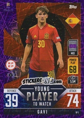 Sticker Gavi - The Road to UEFA Nations League Finals 2022-2023. Match Attax 101 - Topps
