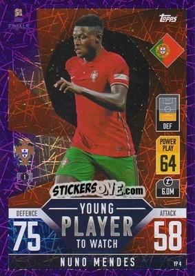 Sticker NunoMendes - The Road To Uefa Nations League Finals 2022-2023. Match Attax 101 n. YP4p - Topps