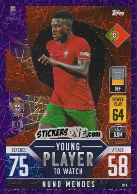 Sticker NunoMendes - The Road to UEFA Nations League Finals 2022-2023. Match Attax 101 - Topps