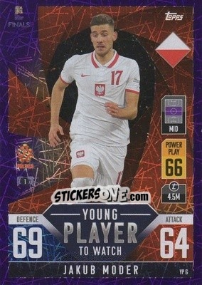 Sticker Jakub Moder - The Road To Uefa Nations League Finals 2022-2023. Match Attax 101 n. YP6p - Topps
