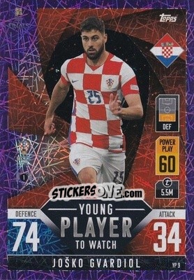 Cromo Joško Gvardiol - The Road to UEFA Nations League Finals 2022-2023. Match Attax 101 - Topps