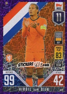 Sticker Virgil van Dijk - The Road To Uefa Nations League Finals 2022-2023. Match Attax 101 n. CD11p - Topps