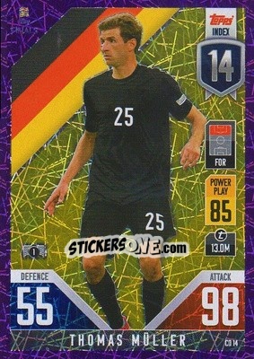 Sticker Thomas Müller - The Road To Uefa Nations League Finals 2022-2023. Match Attax 101 n. CD14p - Topps