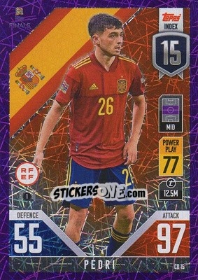 Cromo Pedri - The Road to UEFA Nations League Finals 2022-2023. Match Attax 101 - Topps