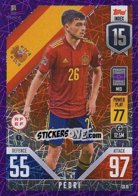 Sticker Pedri - The Road To Uefa Nations League Finals 2022-2023. Match Attax 101 n. CD15p - Topps