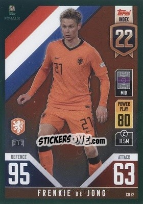 Sticker Frenkie de Jong - The Road To Uefa Nations League Finals 2022-2023. Match Attax 101 n. CD22g - Topps