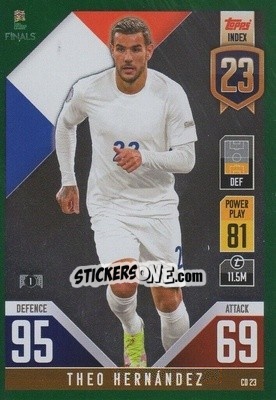Sticker Theo Hernández - The Road to UEFA Nations League Finals 2022-2023. Match Attax 101 - Topps