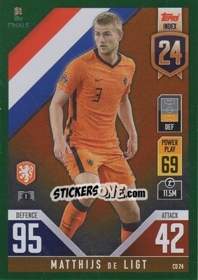 Sticker Matthijs de Ligt - The Road To Uefa Nations League Finals 2022-2023. Match Attax 101 n. CD24g - Topps