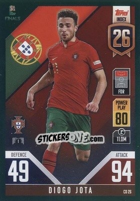 Sticker Diogo Jota - The Road To Uefa Nations League Finals 2022-2023. Match Attax 101 n. CD26g - Topps