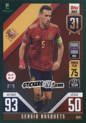 Figurina Sergio Busquets - The Road to UEFA Nations League Finals 2022-2023. Match Attax 101 - Topps