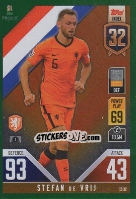 Sticker Stefan de Vrij - The Road To Uefa Nations League Finals 2022-2023. Match Attax 101 n. CD32g - Topps