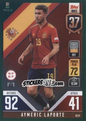 Sticker Aymeric Laporte - The Road To Uefa Nations League Finals 2022-2023. Match Attax 101 n. CD37g - Topps