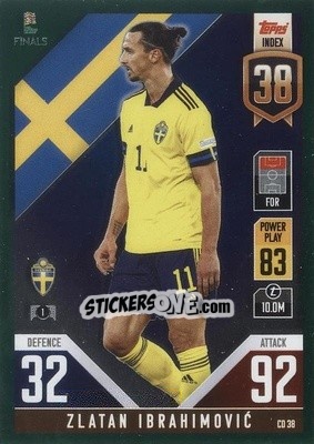Sticker Zlatan Ibrahimović - The Road To Uefa Nations League Finals 2022-2023. Match Attax 101 n. CD38g - Topps