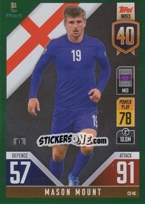 Sticker Mason Mount - The Road To Uefa Nations League Finals 2022-2023. Match Attax 101 n. CD40g - Topps